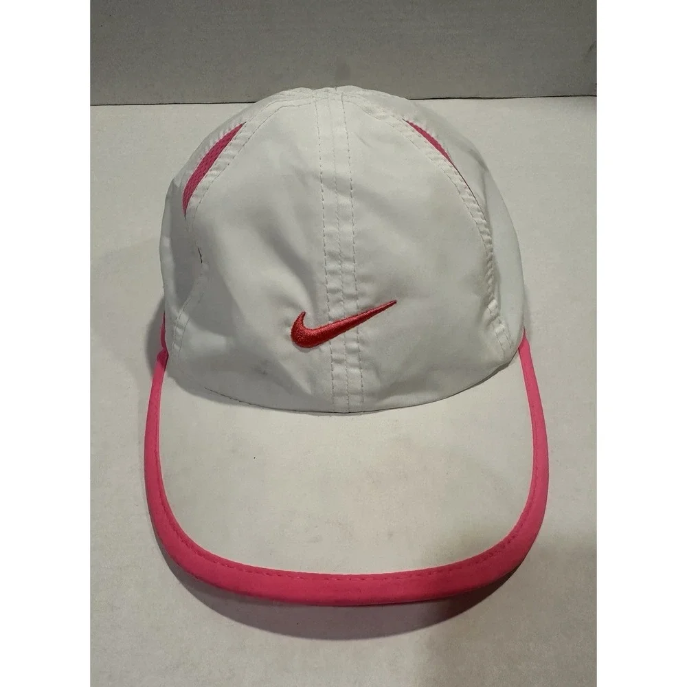 Nike Featherlight Dri Fit Toddler Hat Cap Pink White Light Weight